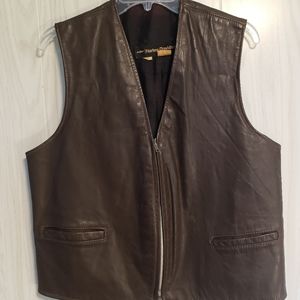 Vintage Genuine Harley Davidson Brown Leather Vest